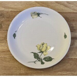 KPM Krister Germany Vtg Porcelain Bread Plate Yellow Rose Gold Rim 5 7/8"